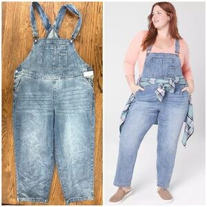 Lane Bryant ankle straight-leg denim overalls new with tags!